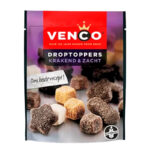 38572 VENCO DROPTOPPERS KRAKEND & ZACHT 215GR