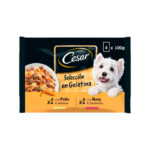 15807 CESAR DELICIAS GELATINA POLLOBUEY 4X100GR