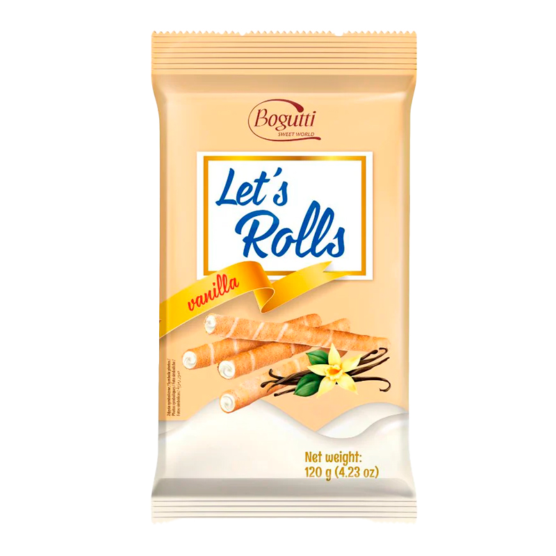 39028 LET'S ROLLS BARQUILLOS VAINILLA 120G