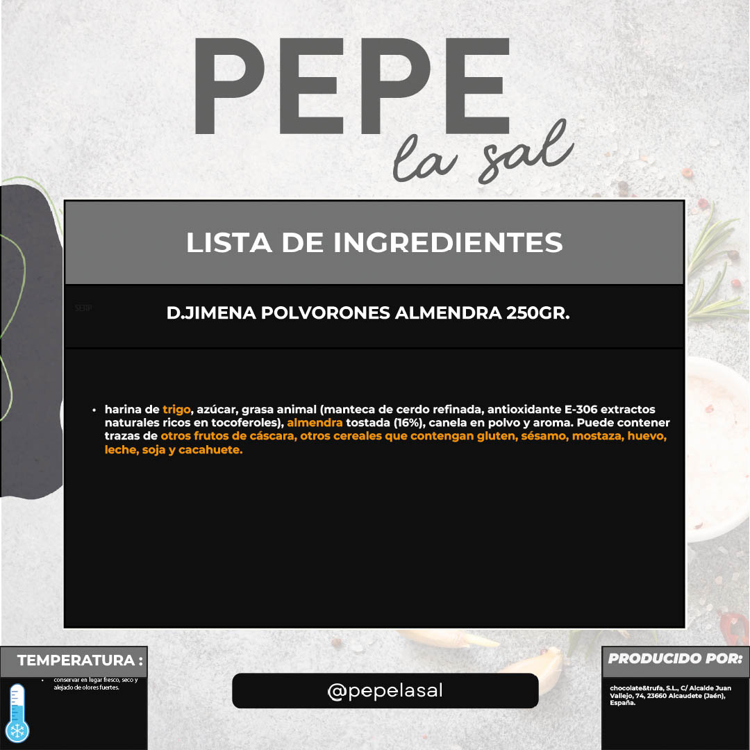 plantilla ingredientes