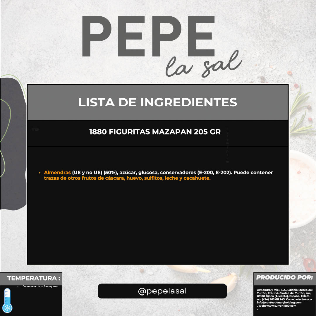 plantilla ingredientes