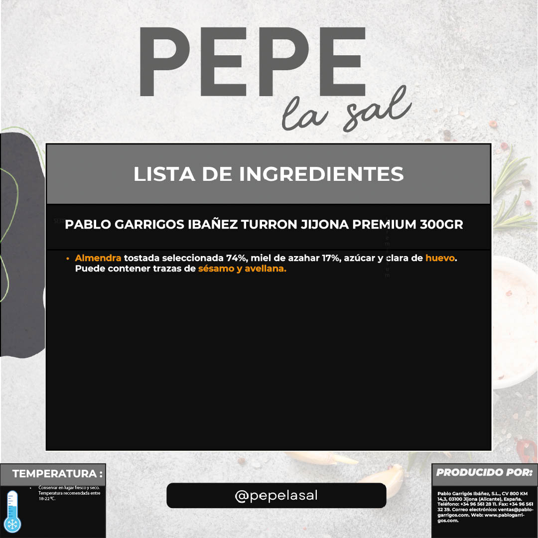 plantilla ingredientes
