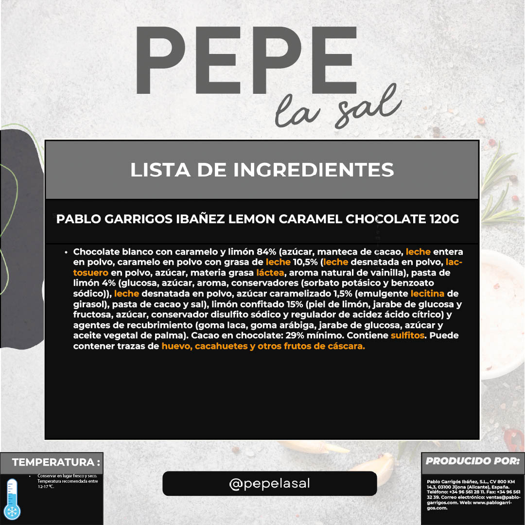 plantilla ingredientes