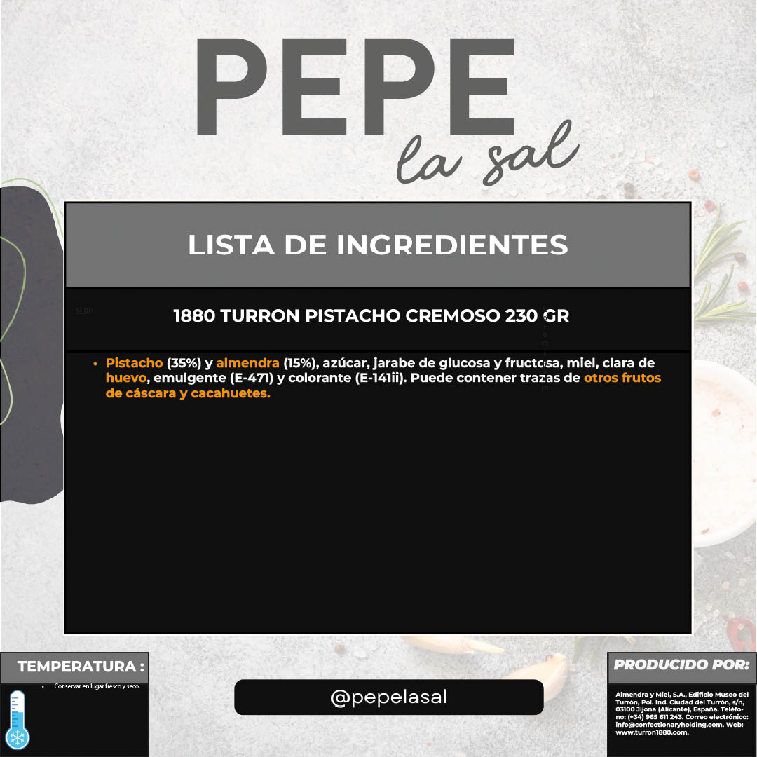 plantilla ingredientes