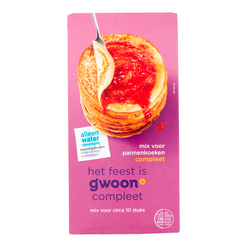25097 GWOON MIX VOOR PANNENKOEKEN COMPLEET 400GR