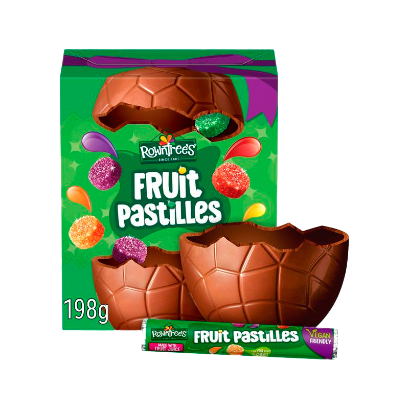 40798 ROWNTREE´S HUEVO CHOCOLATE FRUIT PASTILLES 198GR